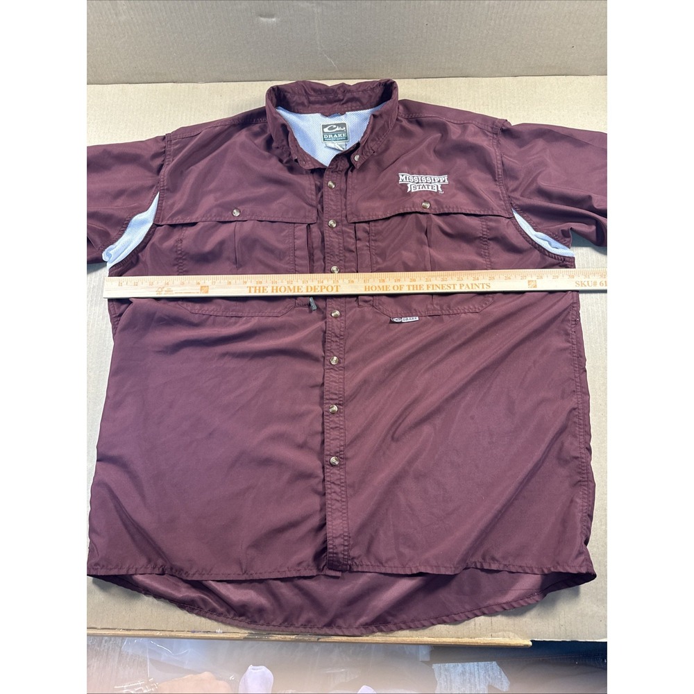 Drake, Mississippi State Bulldogs, Short Sleeve Vented Shirt Men's 3XL Maroon - Picture 7 of 8